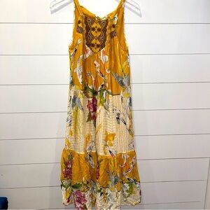 Anthropologie One September Paradiso Floral Sleeveless Dress Womens Size XS